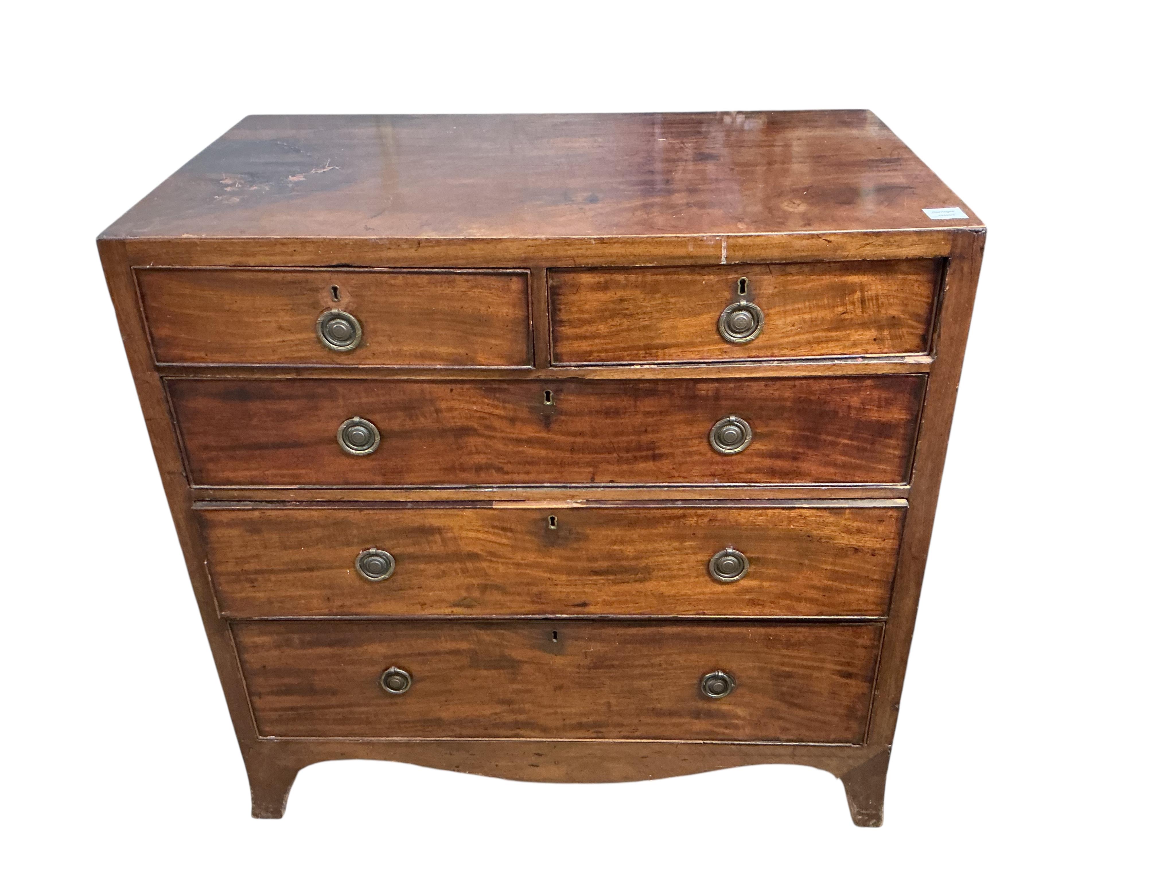 A Regency mahogany chest of drawers, width 94cm, depth 55cm, height 94cm